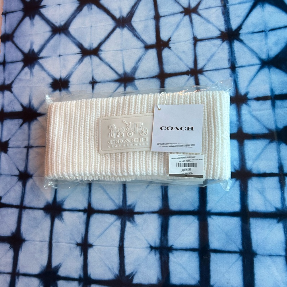 Coach Ivory Knit Headband NWT